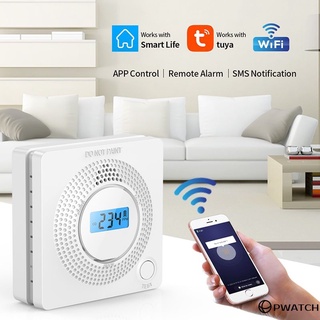 Wifi monóxido de carbono Detector hogar alarma de Gas Tuya Smart APP batería alimentación CO detección alarma pwatch