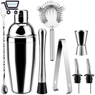 juego de herramientas para bar/cocina de acero inoxidable cepillado con 8 pzs/kit con todos los barras/accesorios para cóctel
