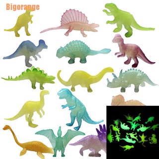 Bigorange~ 16 unids/set luminoso jurásico noctilúcido dinosaurio juguetes brillan en la oscuridad dinosaurios