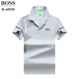 #2021 NEW# HUGO BOSS men formal grey short-sleeve polo-shirts men summer cotton casual lapel office solid-color polo-shirts