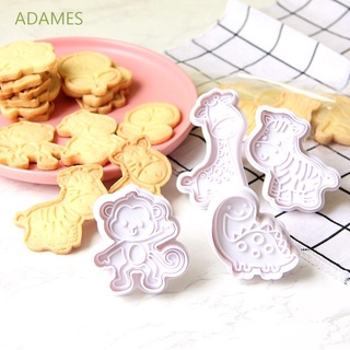 ADAMES Dough Biscuit Mold Fondant Baking Tools Cookie Cutters Set 3D Animals DIY Kitchen Sugarcraft Plastic Stamp Plunger Press