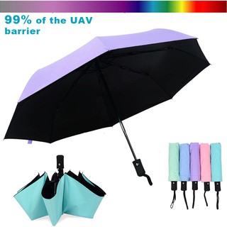 Compacto plegable automático paraguas a prueba de viento sol lluvia UV Multi-FU