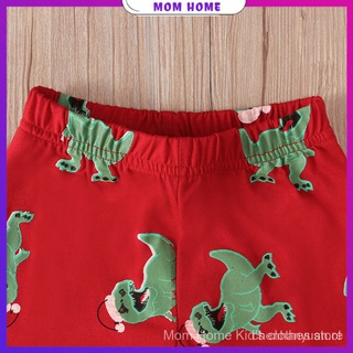 pijamas de navidad niño dinosaurio patrón de manga larga camiseta+pantalones de dos piezas ropa de hogar traje de los niños (5)