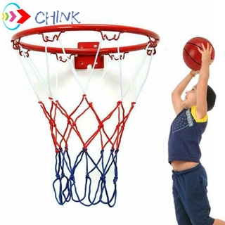 CHINK interior montado en la pared de 4 llantas colgantes de gol de baloncesto aro de Metal al aire libre red de juego infantil 32 cm soporte de bola