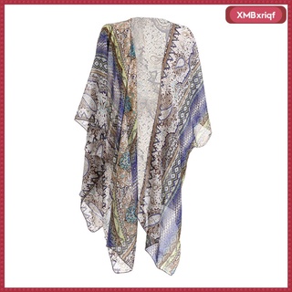 mujer gasa largo kimono puro suelto cardigan ligero transpirable cubierta ups flowy abierto frontal tops (1)