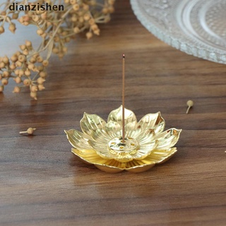 [dianzishen] soporte para incienso de oro, diseño de budismo, línea de loto, incienso, base de templos. (6)
