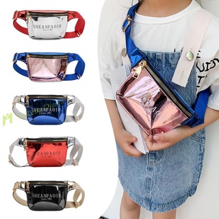 [nueva Llegada]bolsos de hombro de cuero brillante para mujeres niños cremallera cintura pecho Crossbody bolso