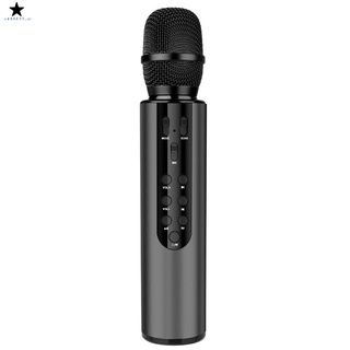 micrófono inalámbrico de doble altavoz condensador bluetooth karaoke altavoz micrófono para karaoke/cantante/iglesia/speech negro (1)