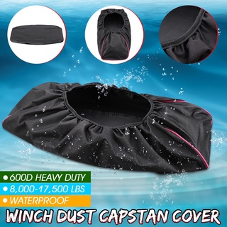 Black Soft Winch Dust Waterproof Cover 600D Driver Recovery 8,000-17,500 lbs for Trailer SUVs 56x24x18cm ibzeautystore