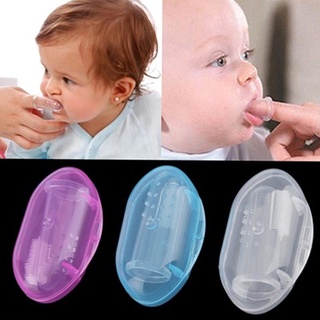 Cepillo de dientes de silicona suave para niños/masajeador de dientes con caja