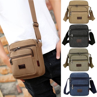 【fw】Canvas Crossbody Shoulder Bag Men Zipper Casual Travel Male Messenger Pack