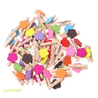 pockt 50 pzs mini pinzas de madera para manualidades/flores/papel fotográfico/pin de ropa