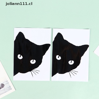 joli gato peeking pegatina para coche negro divertido vinilo calcomanía estilo decoración 15*12cm cl