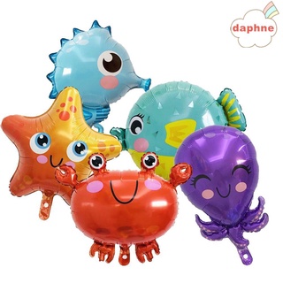 Daphne de dibujos animados inflable de papel de aluminio globo decoración fiesta de cumpleaños decorado peces helio Globos caballito de mar juguetes de helio Globos 3D Animal de mar