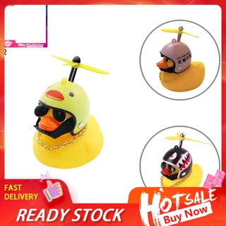 cute_ lindo casco bambú-copter pato luz led coche interior adorno juguete decoración del hogar