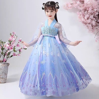 Disfraz chino Han para niños ropa de verano para Niñas Ropa para niños de estilo chino traje Tang Super vestido de hadas12Disfraz de princesa de primavera y otoño para niña