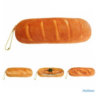 Holimo Cartoon French Bread Pencil Case Large Capacity Pen Bag Student Stationery School Trave Makeup Storage Tool
