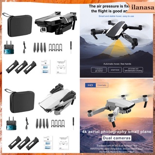 [ilanasa] Mini Drone Plegable 4K Cámara WiFi RC Quadcopter Control Remoto Juguetes Con Baterías De Repuesto