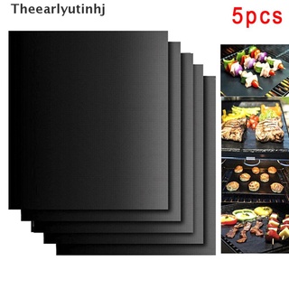 [Theearly] 5x BBQ Grill Mat Sheet Reusable Non Stick Barbecue Oven Liner Baking Meat New .