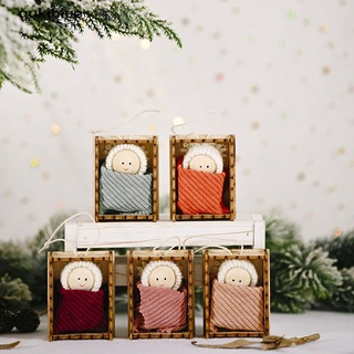 qukiblue 2021 árbol de navidad decoración colgante caja de madera muñeca colgante navidad cl