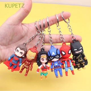 KUPETZ Exquisite Spiderman Keyring Jewelry Spiderman Doll Marvel Hero Keychain Superman Cute Creative Children Toy Batman Cartoon Captain America Key Ring