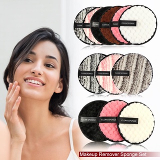 inlove cosmético puff set de microfibra de tela removedor de almohadillas reutilizable limpieza cuidado de la cara (3)