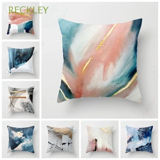 RECKLEY Square Pillowcase Abstract Throw Pillow Covers Cushion Cover Art Painting Office Supplies Living Room Decorative Soft Velvet Teal for Couch Bed Home Sofa Decor