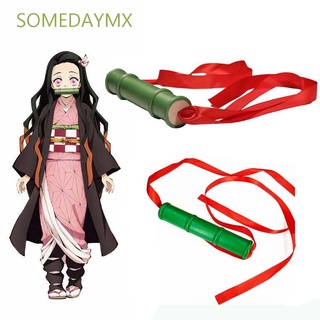 Somedaymx Anime Anime Props plástico Demon Slayer Cosplay Props bambú boca Props tubo de bambú Kimetsu no Yaiba sellado palo Cosplay accesorios Kamado Nezuko Kamado Nezuko Cosplay
