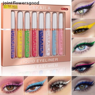 jffg 8 colores/set delineador de ojos de color mate kit de maquillaje impermeable colorido delineador de ojos conjunto bueno