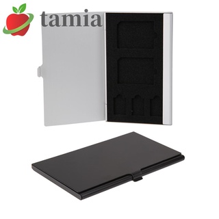 TAMIA Monolayer Aluminio 2 SD + 3TF Micro Tarjetas Pin Caja De Almacenamiento Titular