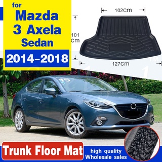 Coche de carga forro bandeja de arranque trasero maletero cubierta mate alfombra piso alfombra Kick Pad para Mazda 3 sedán modelos 2014 2015 2016 2017 2018