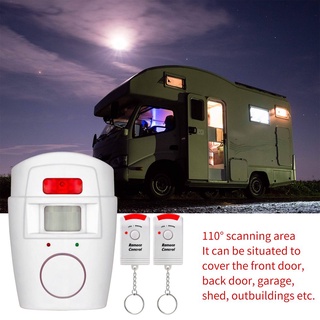 PIR Motion Sensor Alarm Wireless Home Garage Caravan with 2 Remote Controls