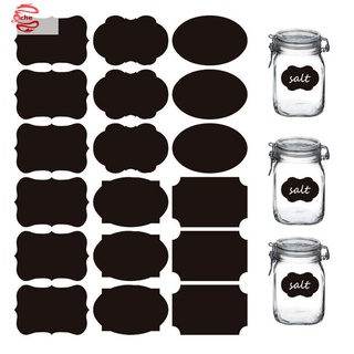 SCHEMYOU 36/90pcs Kitchen Labels Stickers Home Blackboard Label Chalkboard Labels Jam Jar Chalkboard Waterproof Spice Bottle Tags