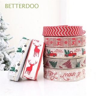 BETTERDOO DIY Christmas Ribbon For Wedding 2 meter/Roll Xmas Tree Decoration Wave Ribbon Linen Party Supplies Snowflake Lace Sewing Fabric