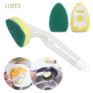 LUEES Durable Dishwand Refill Replacement Heads Strong Decontamination Scrubber Sponge Dish Brush Sponge Dishwashing 8Pcs For Kitchen Sink Household Cleaning Tools Cleaning Brush Scouring Pads
