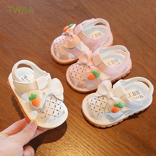 TWILA Newborn Summer Kids Shoes Pink White Girls Toddler Shoes Bow Children Sandals Leathers Sweet Cute Soft Bottom Newest Hollow Out With Sound Baby Sandals/Multicolor