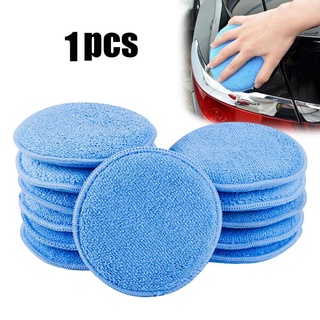 1 esponja de encerado para lavado de coches, 5 pulgadas, microfibra, pulido y depilación, esponja redonda para coche