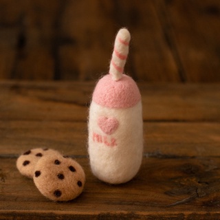ETE DIY Baby Wool Felt Milk Bottle+Cookies Decorations Newborn Photography Props Infant Photo Shooting Accessories Home Party Ornaments (3)