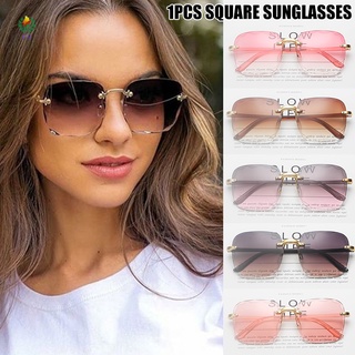 Women's Rimless Sunglasses Large Lens UV Protection Frameless Sunglasses Various Color One Size