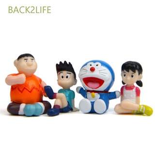 BACK2LIFE 4 unids/lote figuras de Anime sentado postura figura de acción juguetes Doraemon creativo Doranikov dibujos animados PVC Dorami Takeshi Goda colección modelo