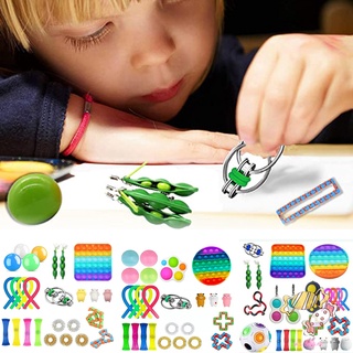 1 paquete de juguetes sensoriales diferentes interesantes sensoriales fidget juguetes conjunto de alivio del estrés juguete para niños adultos