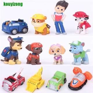 [Kouyi] 12 piezas de moda Nickelodeon Paw Patrol Mini figuras de juguete Playset Cake Toppers 449m