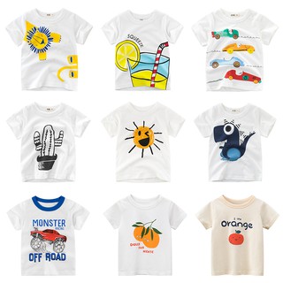 Camiseta blanca niños niños niñas niños Tops ropa de algodón de dibujos animados niño ropa de manga corta camiseta verano