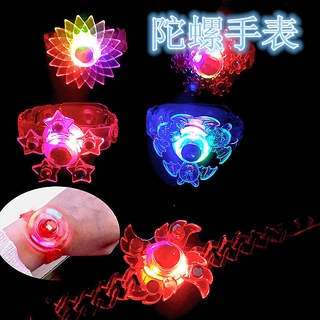 Juguete para niños luz intermitente LED pulsera Spinner ajustable brillante pulsera giratoria regalo de fiesta