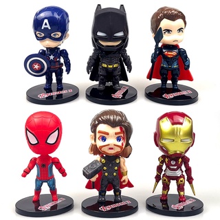 6 Pçs / Conjunto Bolo De Aniversário Vingadores Marvel Decorado Com Capitão América / Homem De Ferro / Homem-Aranha Estoque pronto