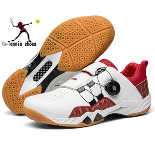 ⭐ STOCK PREPARADO⭐ Zapatos de bádminton profesionales Tenis Deportes Zapatos de voleibol Hebilla giratoria Zapatos de entrenamiento de tenis de mesa con cordones automáticos Zapatillas antideslizantes