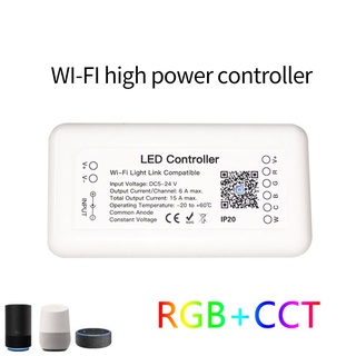 tuya wifi Smart LED Controller RGB+CCT 6pin Light Strip Controller DC12-24V Work With Alexa Google Assistant HARDWORK