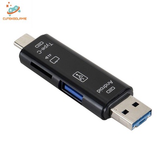 5 en 1 USB 3.0 tipo C/USB/Micro USB SD TF lector de tarjetas de memoria OTG adaptador