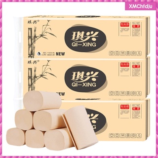 12 rollos de papel de 4 capas de pulpa de bambú para toallas de mano de cocina (2)