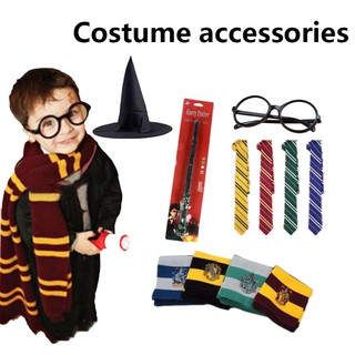 Harry potter disfraz accesorios bufanda corbata varita mágica sombrero para Gryffindor Hufflepuff Ravenclaw Slytherin (1)